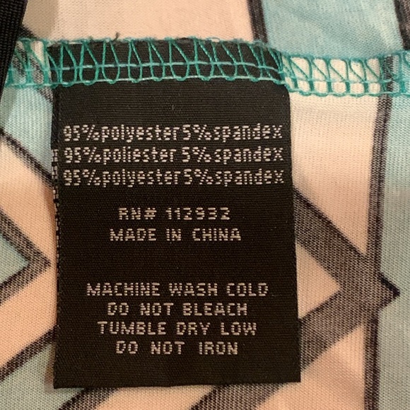 5TH & Love Geometric Patterned Dress in Blue and Black  Elastic Waist size Large - Picture 8 of 9